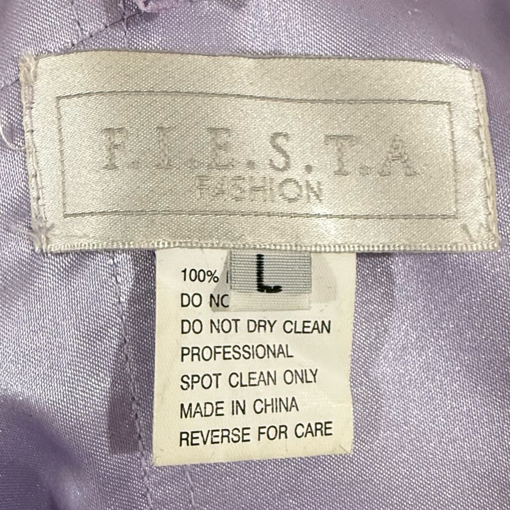 FIESTA Lavender Prom Dress Sequin Chiffon Formal Gown Lace Up Back L - Picture 3 of 8